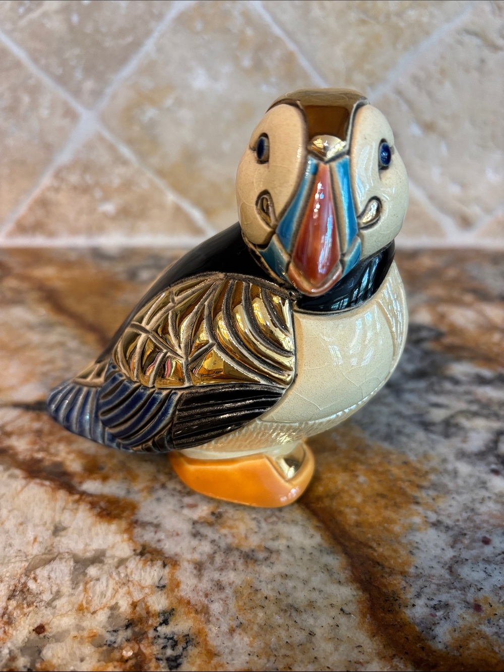 De Rosa Rinconada Ceramic Puffin Figurine 4"